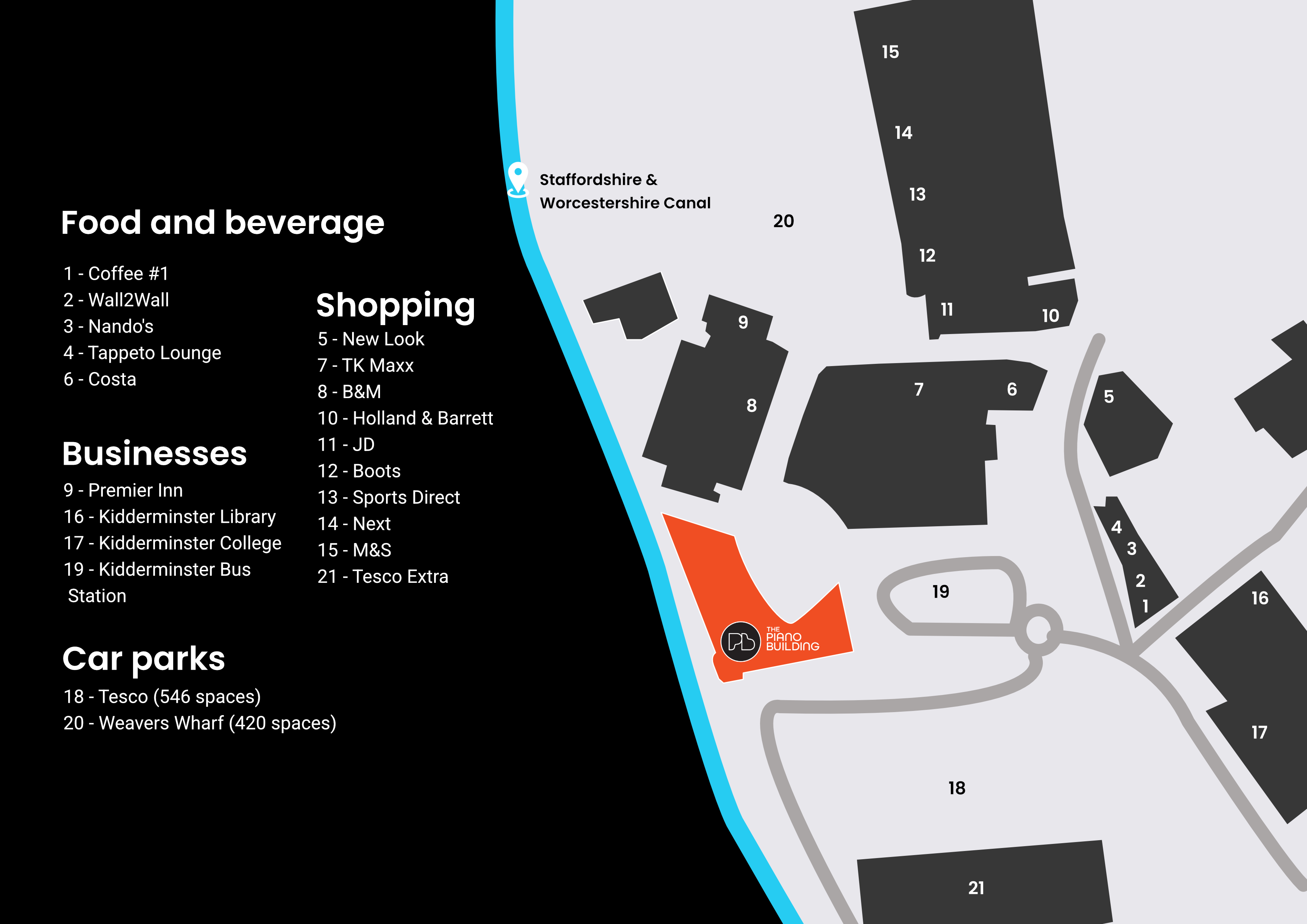 Aerial map of Kidderminster, artistic impression